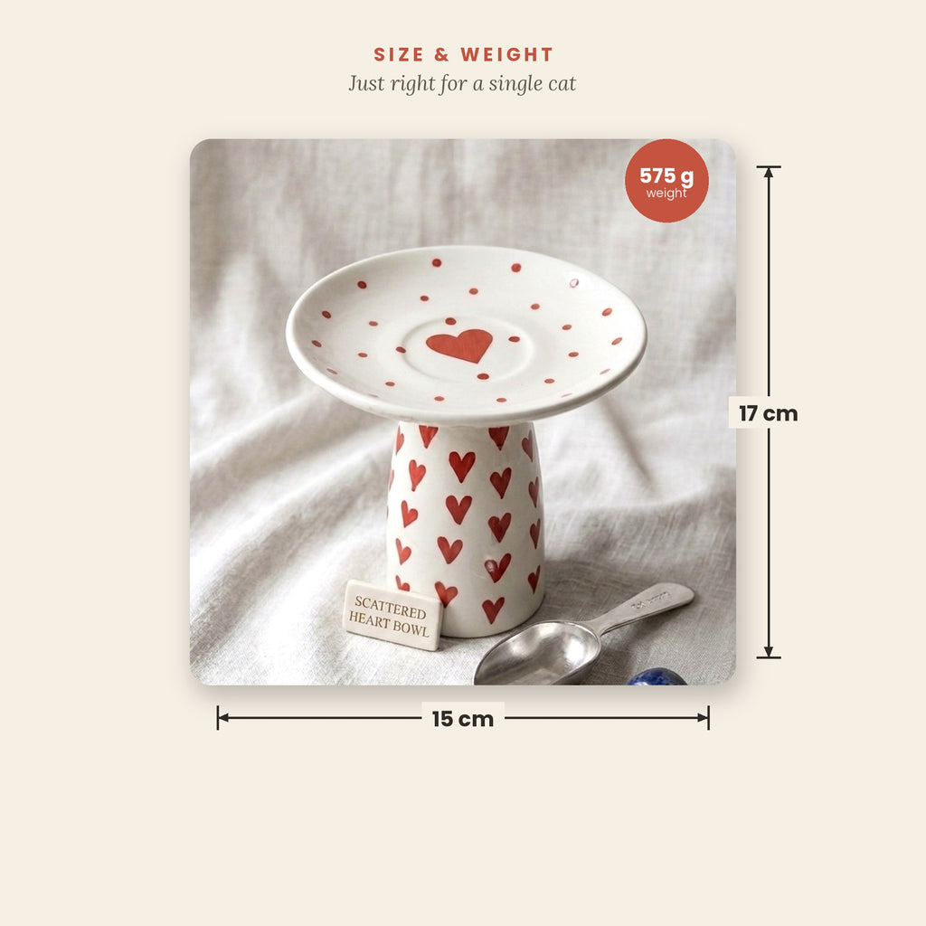 Ceramic dish with heart pattern on a white background