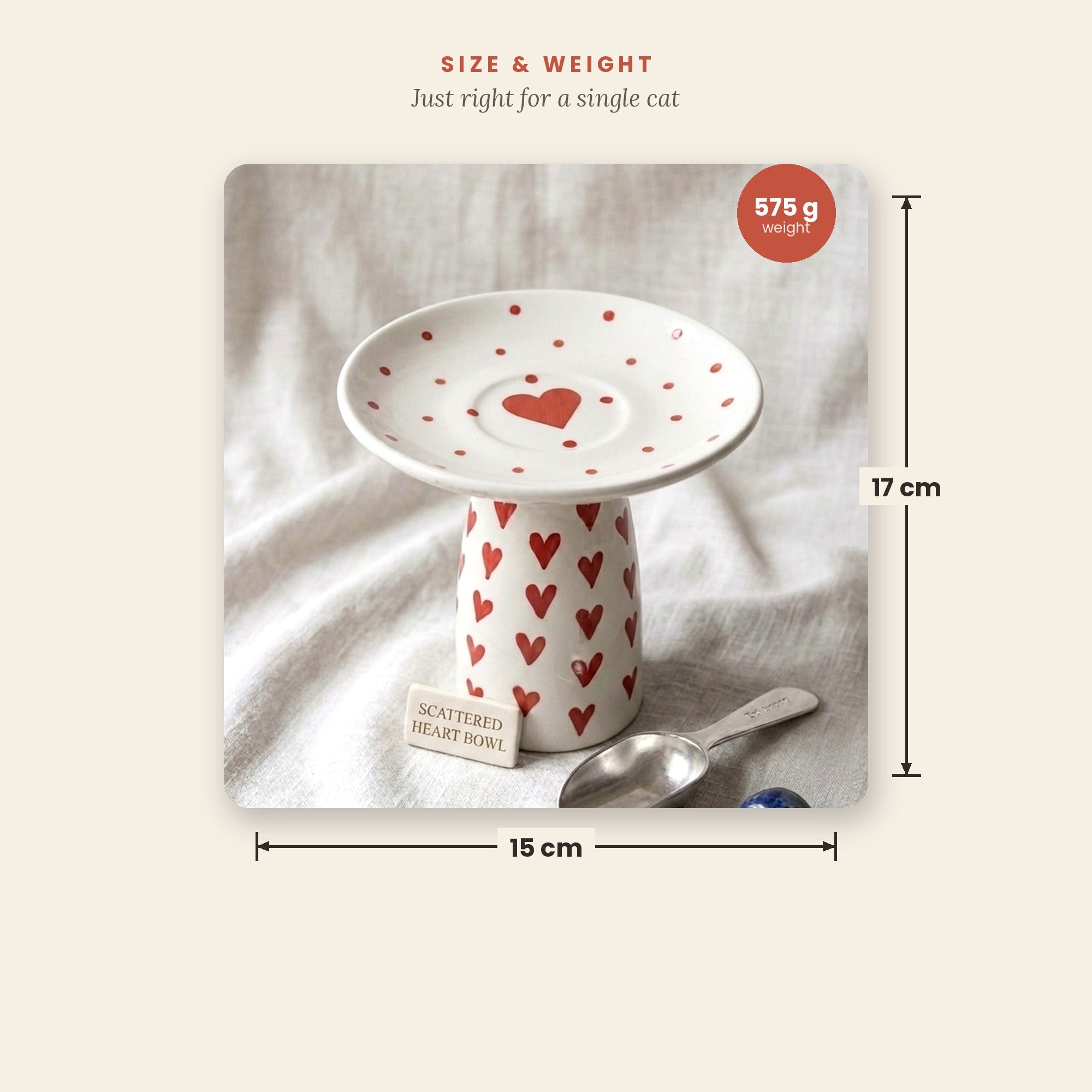 Ceramic dish with heart pattern on a white background