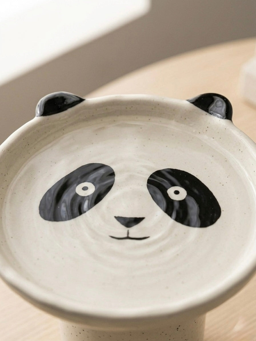 Close-up of the Boro Bowl's wide shallow plate — black panda colorway