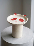 Boro Bowl terracotta colorway — side view showing elevated pedestal height